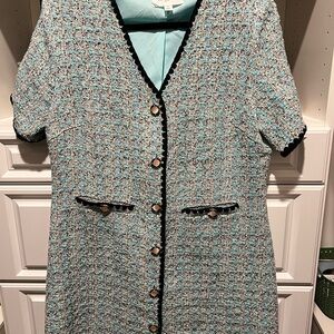 Pomander Place Blue and Black Tweed Dress
